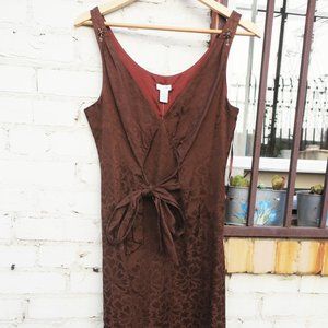 Anthropologie Odille Brown Sash Dress, NWT